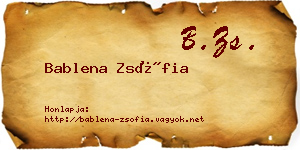 Bablena Zsófia névjegykártya