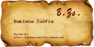Bablena Zsófia névjegykártya