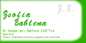 zsofia bablena business card